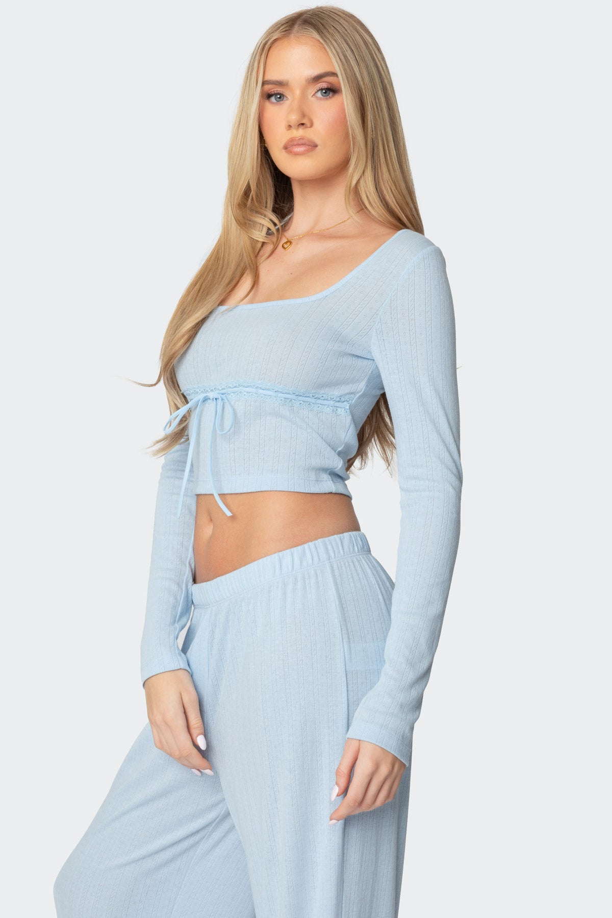 Ren Square Neck Pointelle Top