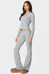 Sab Fold Over Waffle Knit Pants