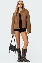 Annabelle Oversized Faux Suede Jacket