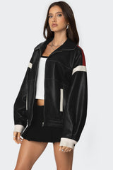 North Star Faux Leather Jacket