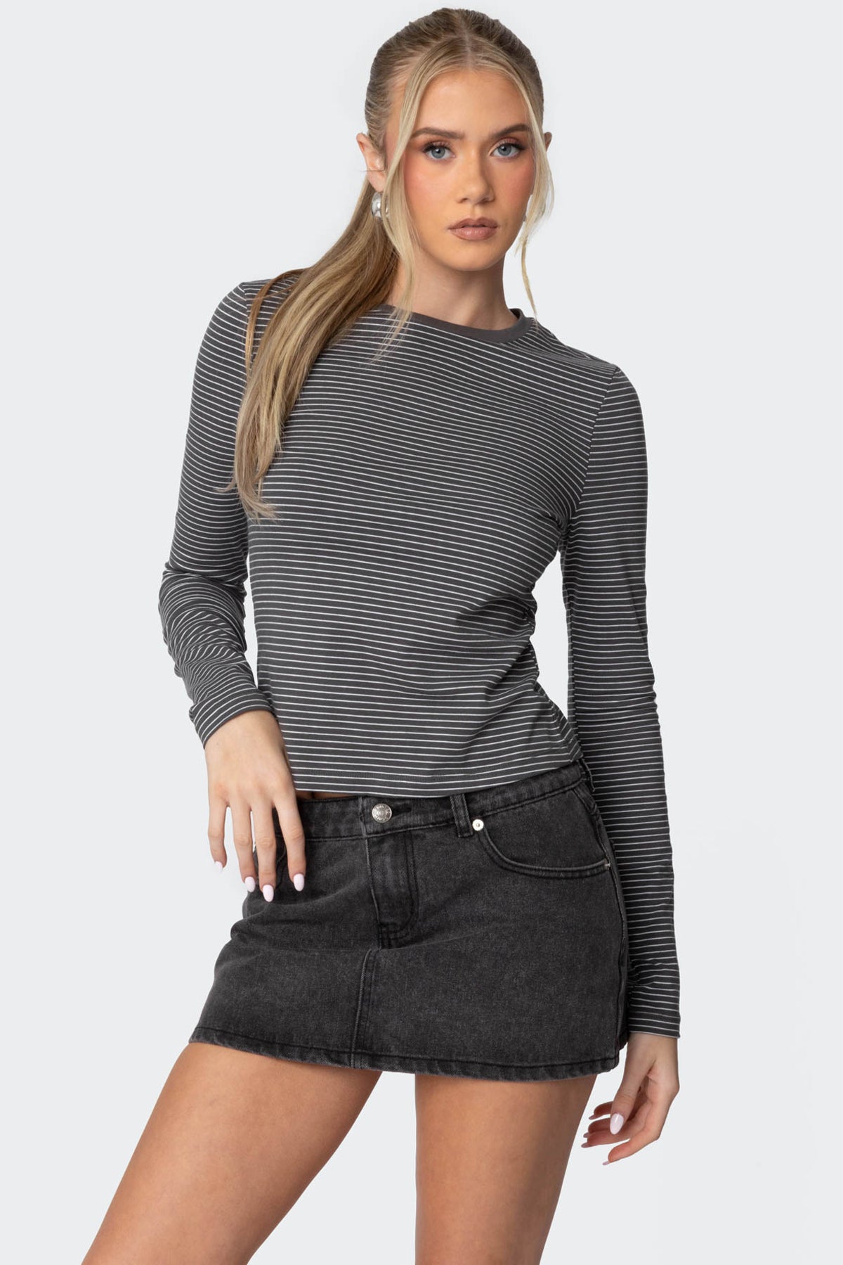 Brianna Striped Long Sleeve T Shirt