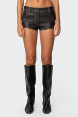 Blaise Faux Leather Micro Shorts