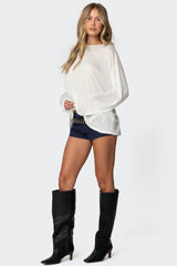 Oversized Semi Sheer Long Sleeve T Shirt