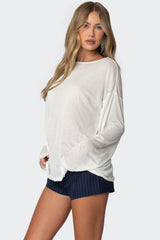 Oversized Semi Sheer Long Sleeve T Shirt