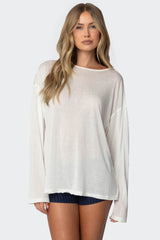 Oversized Semi Sheer Long Sleeve T Shirt