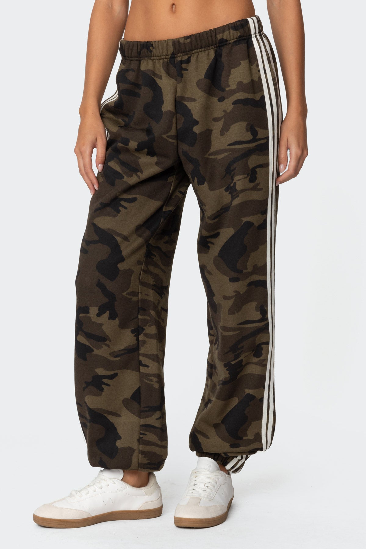 Camo Contast Striped Sweatpants