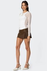 Triple Belt Faux Leather Mini Skort