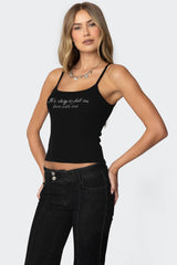 Fall In Love Rhinestone Tank Top