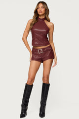 Alba Faux Leather Shorts