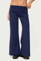 Petite Wide Leg Fold Over Trousers