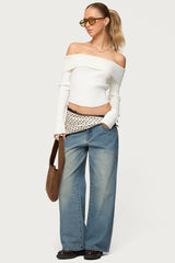 Petite Magda Acid Wash Low Rise Baggy Jeans