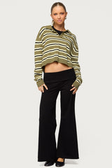 Petite Wide Leg Fold Over Trousers