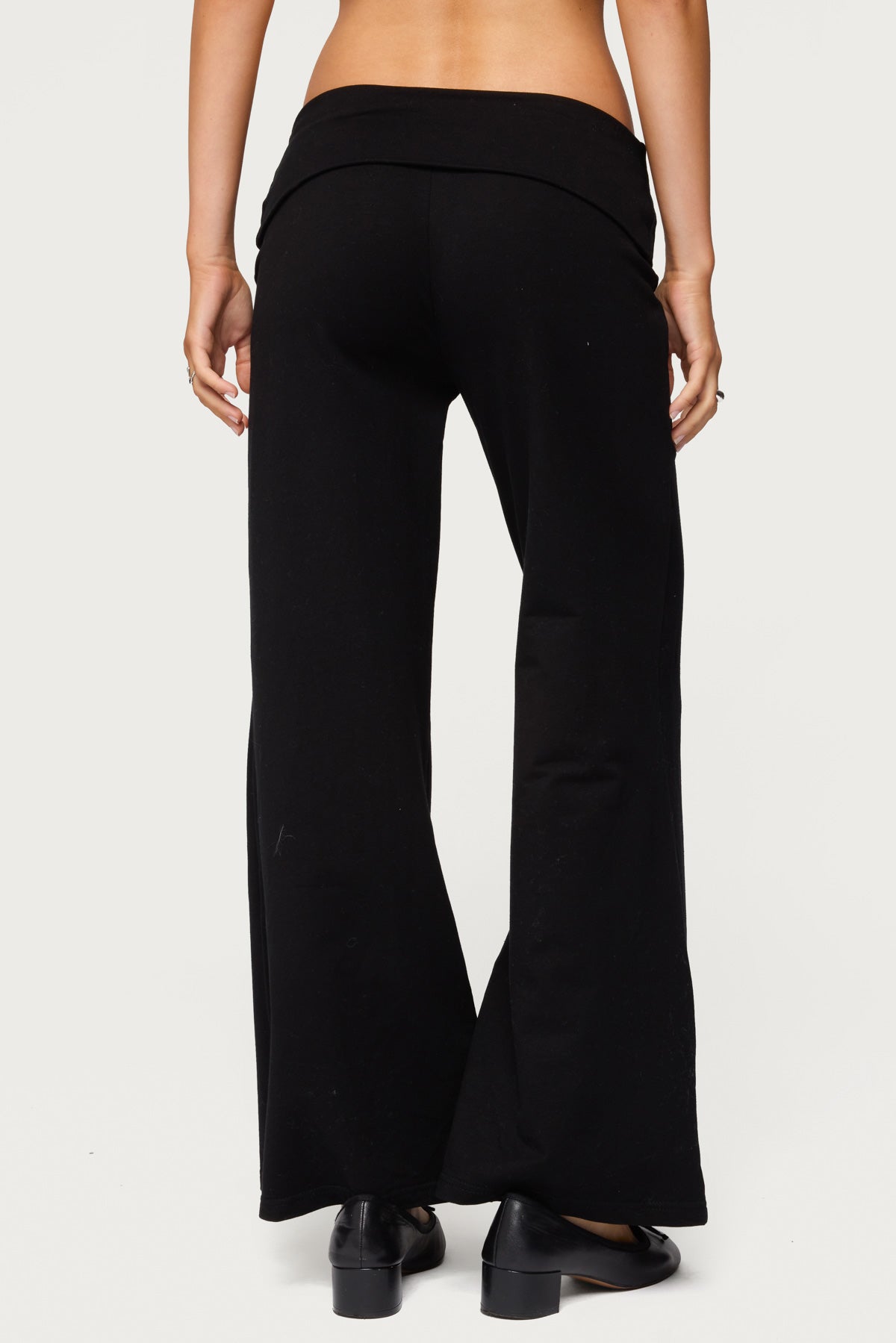 Petite Wide Leg Fold Over Trousers