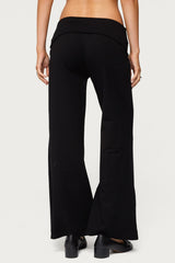 Petite Wide Leg Fold Over Trousers