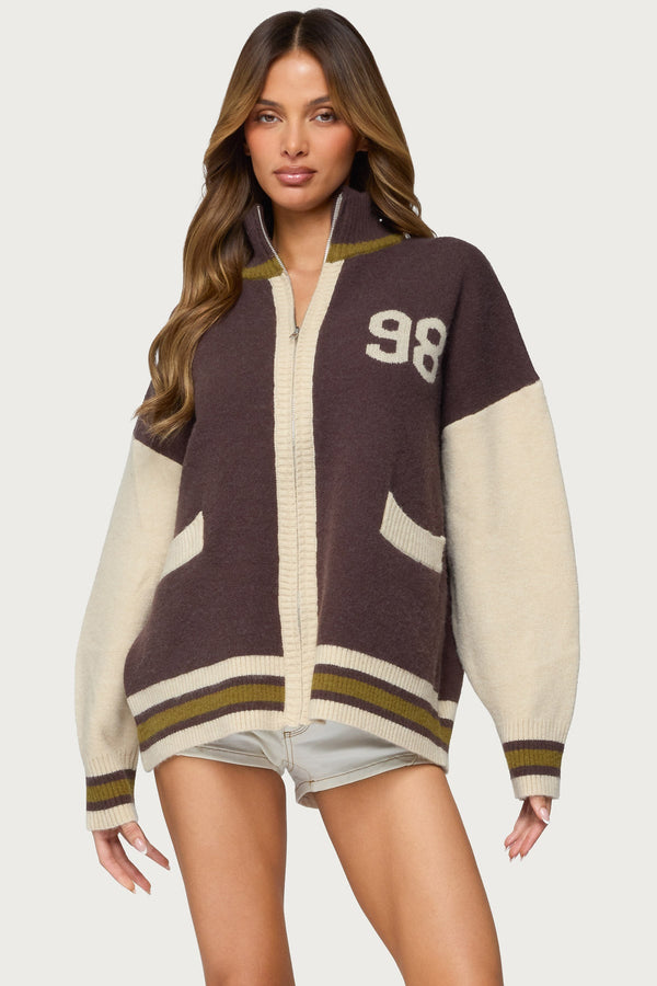 98 Varsity Zip Up Sweater