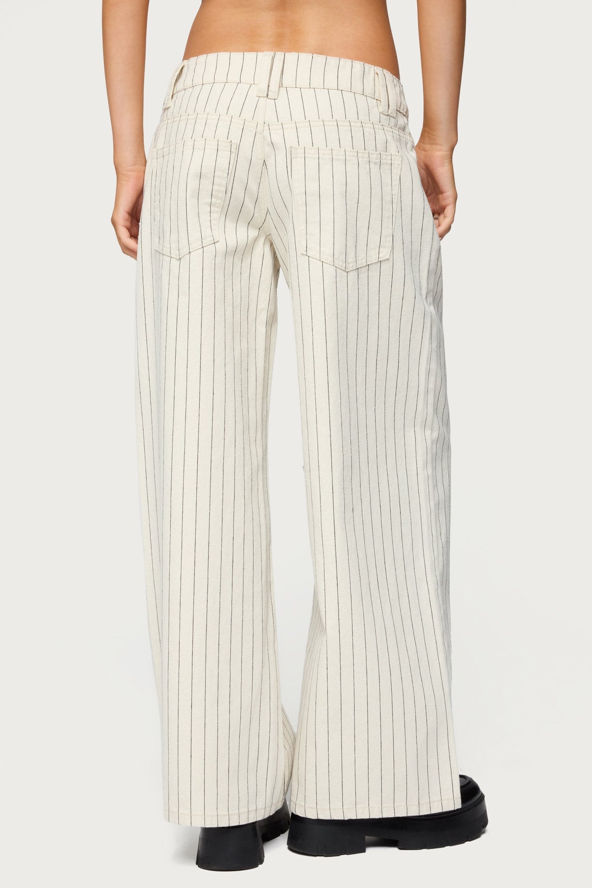 Petite Cory Striped Low Rise Jeans