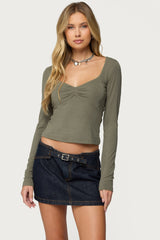 Zelly Deep V Scoop Neck Top