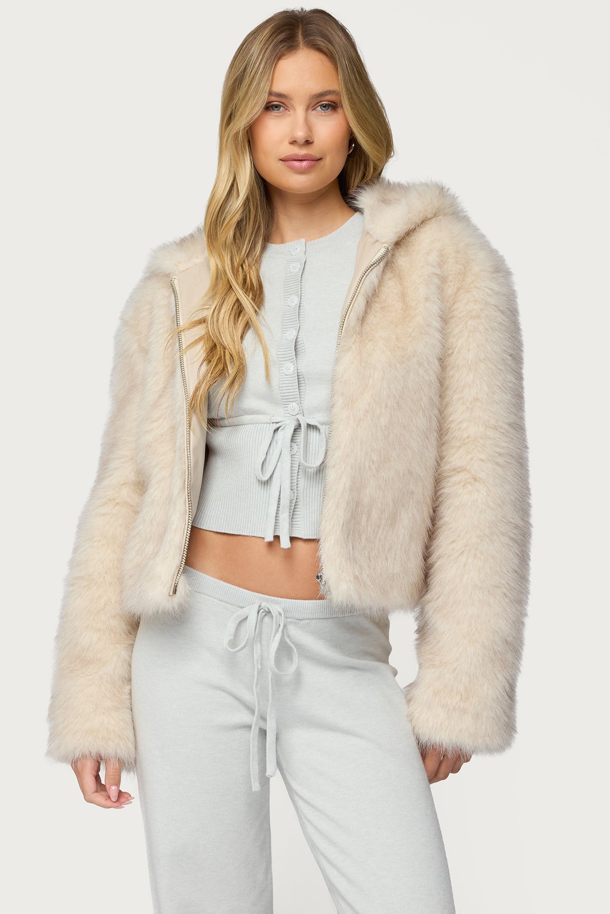 Beyonca Hooded Faux Fur Jacket