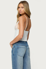 Keesha Lacey Boned V Neck Top