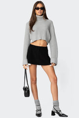 Oversized Turtle Neck Cropped Sweater