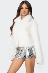 Nathalie Cropped Faux Fur Jacket