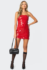 Samba Sequin Strapless Mini Dress