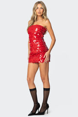 Samba Sequin Strapless Mini Dress