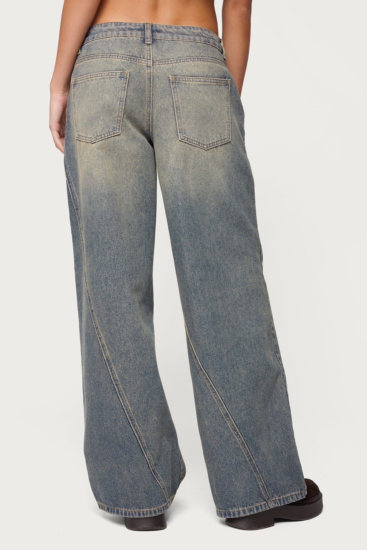 Vintage Washed Low Rise Baggy Jeans