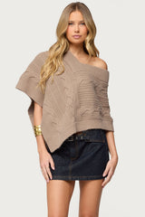 Vickey Cable Knit Poncho