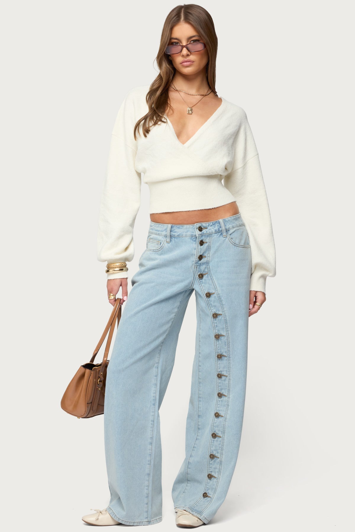 Adison Button Low Rise Baggy Jeans