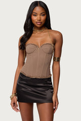 Deirdre Mesh Lace Up Corset