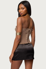 Deirdre Mesh Lace Up Corset