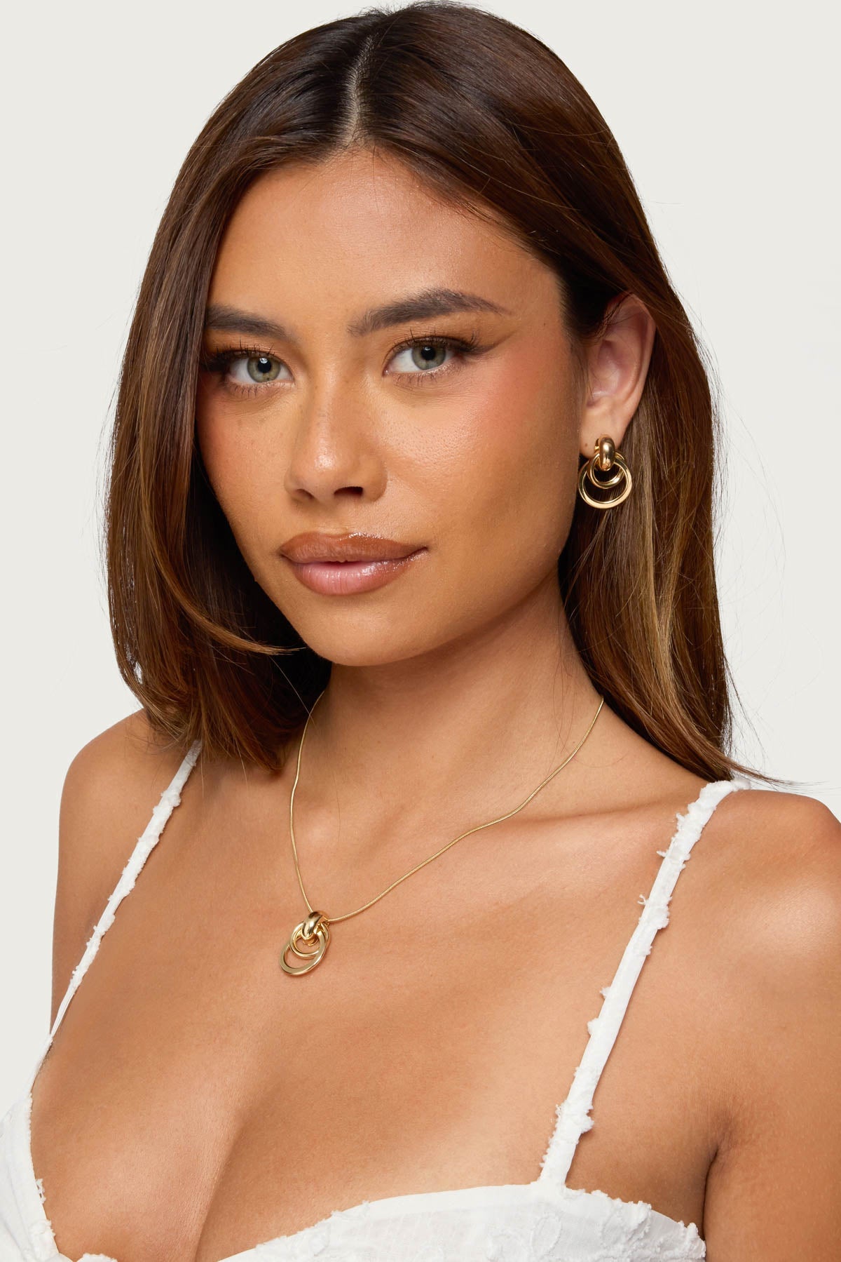 Paired Hoops Necklace & Earrings Set