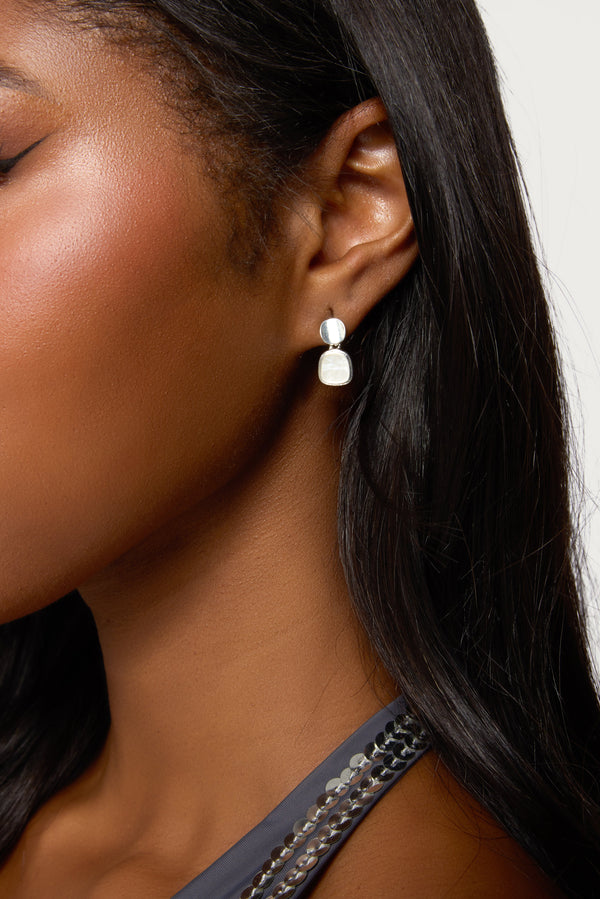 Iridescent Stone Dangle Earrings