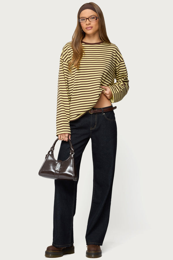 Jodie Oversized Striped Long Sleeve Top