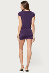 Two Piece Cowl Neck Mini Dress