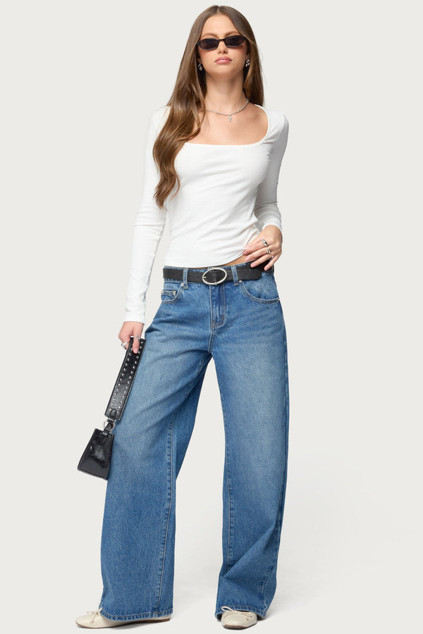 Zandra Square Neck Ribbed Top