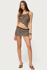 Alora Iridescent Crochet Backless Top