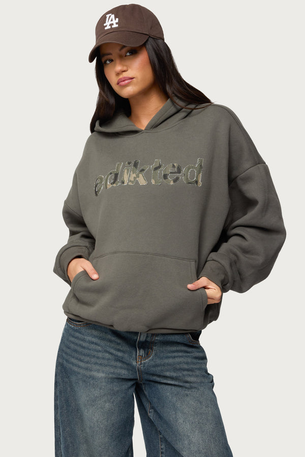 Camo Cutie Edikted Oversized Hoodie