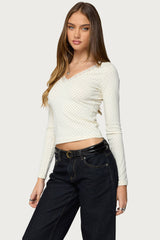 Morah Lacey Polka Dot Top