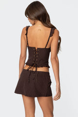 Colleen Ruffled Pinstripe Corset