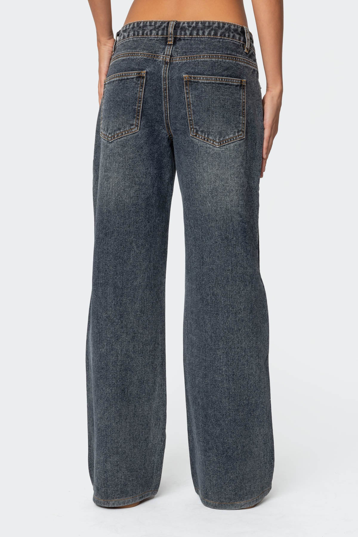 Contrast Panel Low Rise Jeans