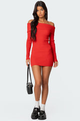 Evi Fold Over Knit Mini Dress