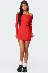 Evi Fold Over Knit Mini Dress