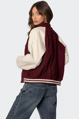 Varsity Oversized Bomber Jacket