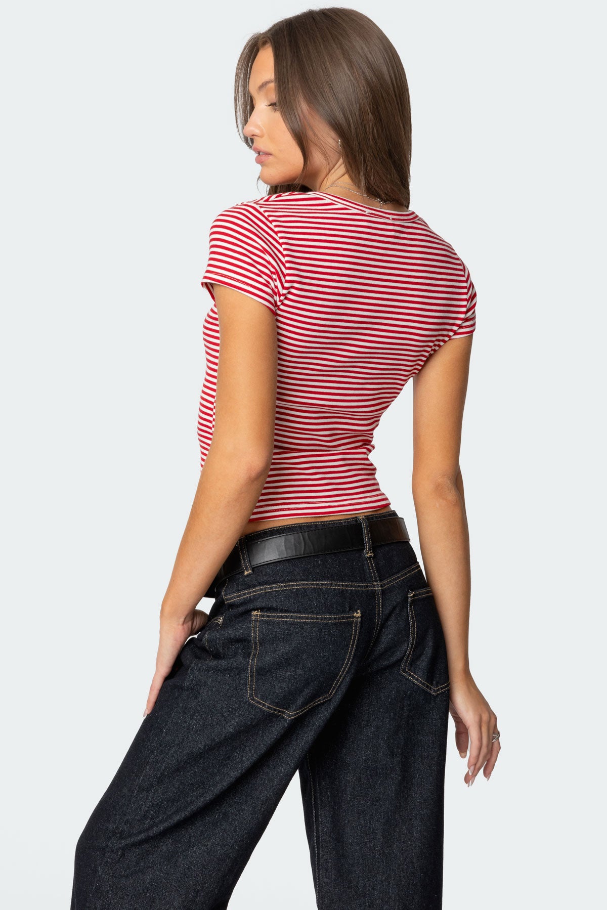 Kady Striped Henley T Shirt