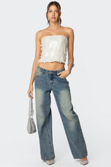 Samara Sequin Strapless Top