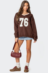 76 Oversized V Neck Sweatshirt