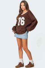 76 Oversized V Neck Sweatshirt