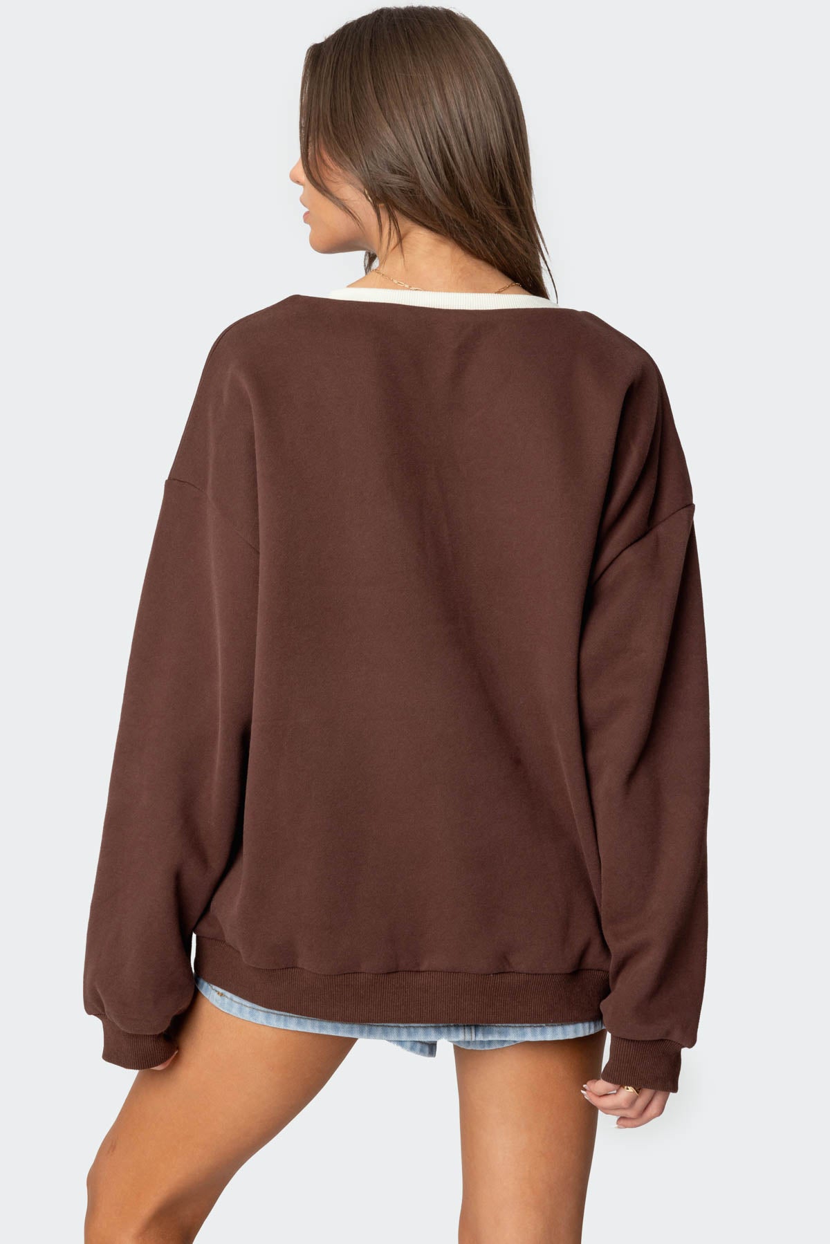 76 Oversized V Neck Sweatshirt